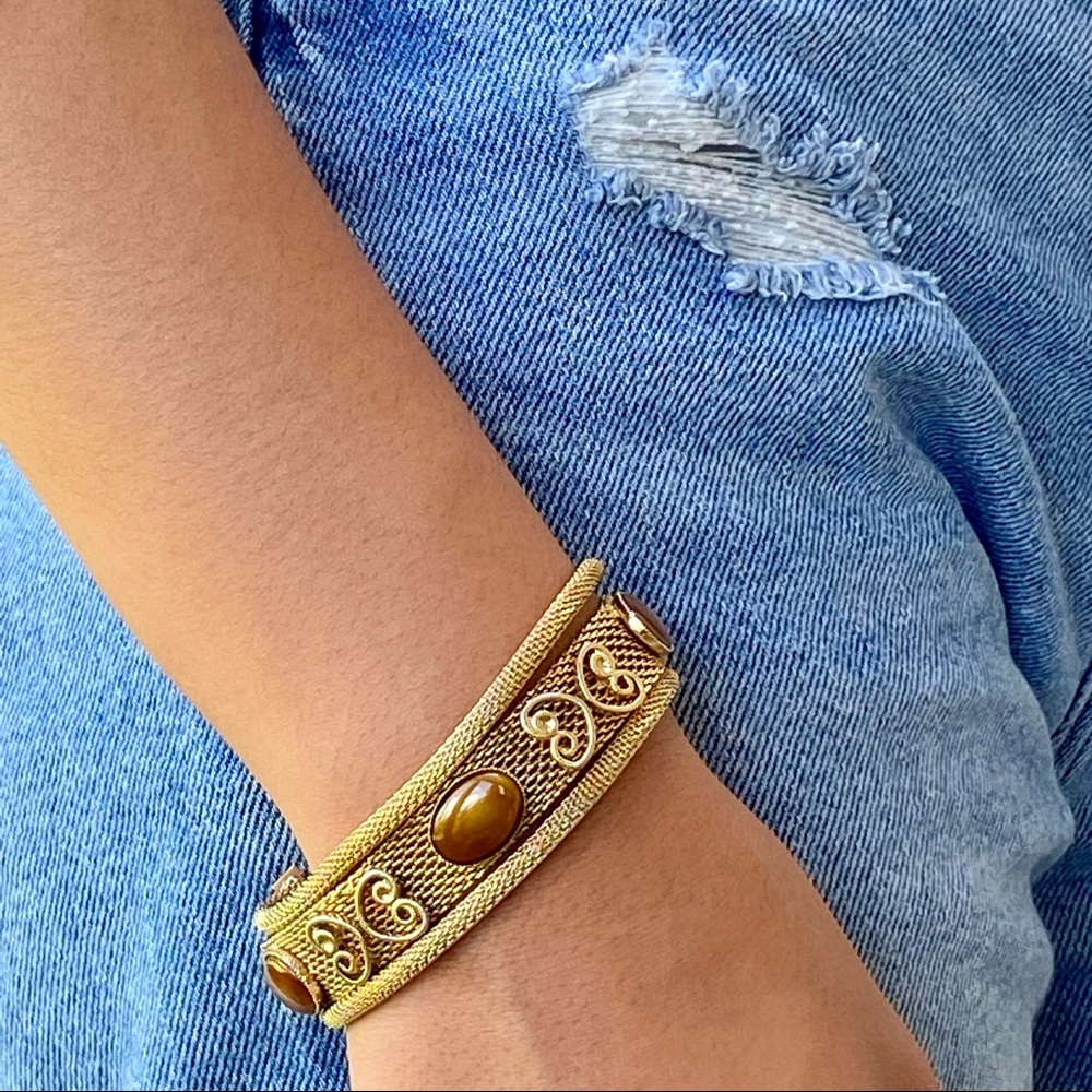 Vintage Gold Tone Deco Style Bracelet